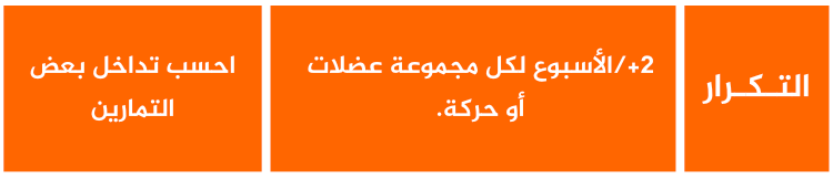 تكرار التمارين في الاسبوع
